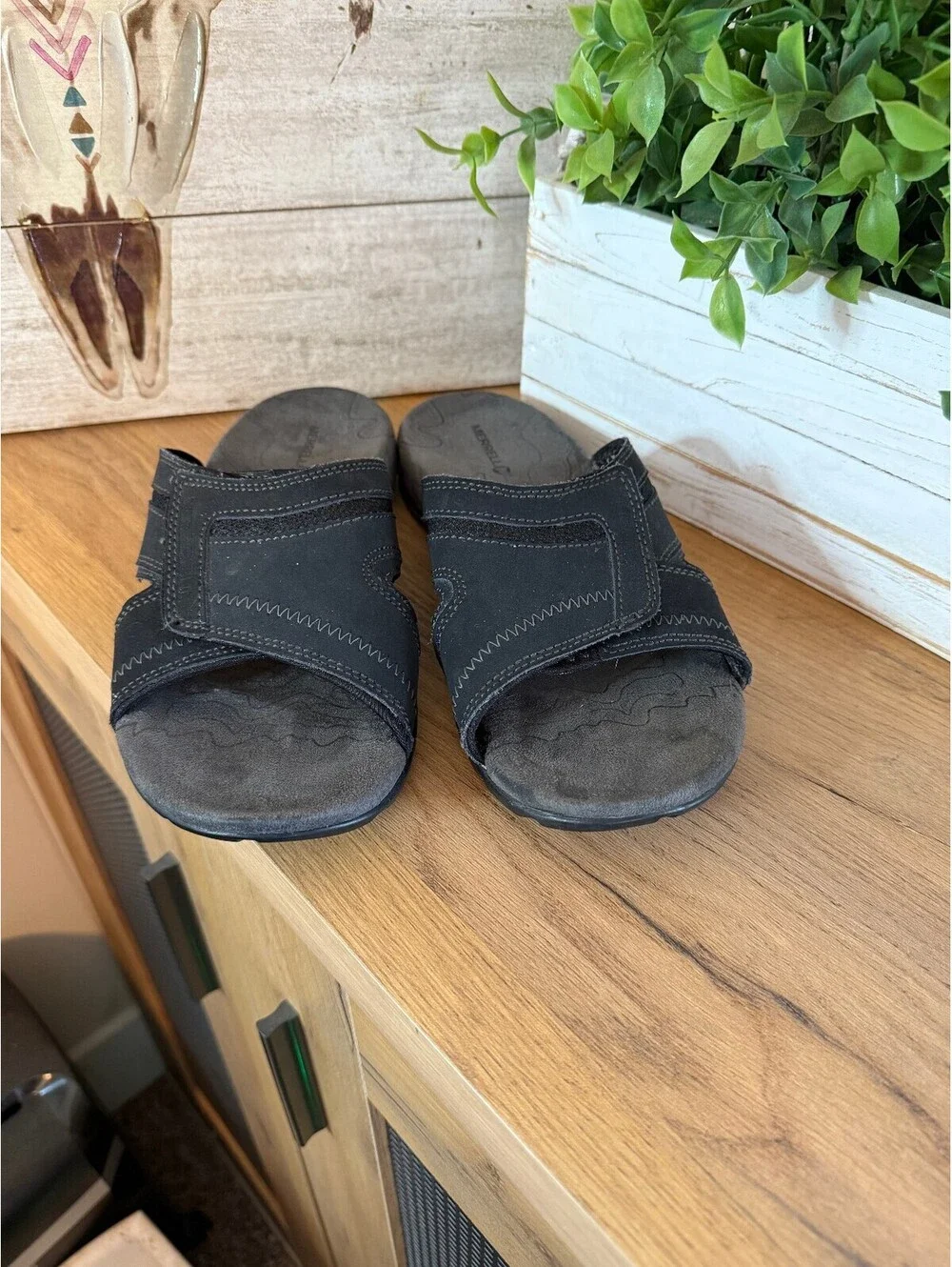 Merrell Men's Black Granite Adjustable Slide Sandals Size 8